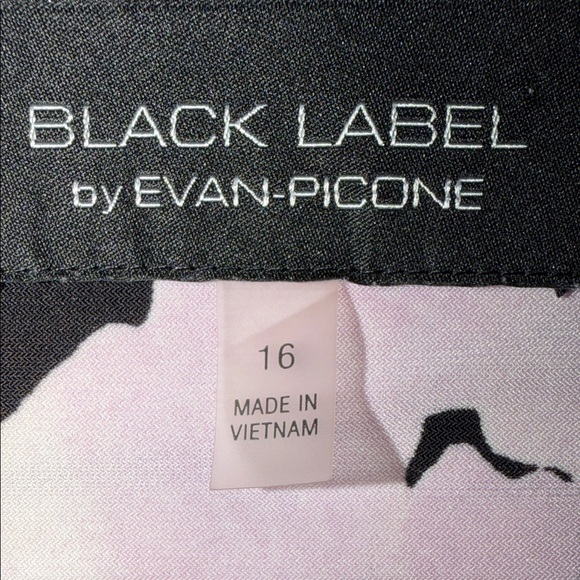 Black Label Evan Picone Floral Midi Dress Size 16 Sleeveless A-Line Stretch - Picture 10 of 13